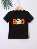 Men's T-Shirt Boo Orange Lettering And Cute Halloween Ghost Design