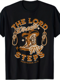 Men's T-Shirt The Lord Directs My Steps With Rope Stars And Cowboy Boots