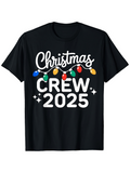 Men's T-Shirt Christmas Crew 2025 Festive Colorful String Lights And Sparkling Accents T Shirt