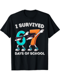 Men's T-Shirt I Survived 67 Days Of Fun Cartoon Dab School