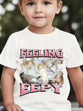 Men's T-Shirt Feeling Eepy Playful Sleepy Kittens With Dreamy Moonlight Cats