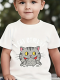 Men's T-Shirt I Got Caught Playful Gray Cat With Yellow Eyes Eating Cookies Cat