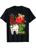 Men's T-Shirt Love With Christmas Lights And Festive Holiday Ornament Tooth