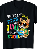 Men's T-Shirt Youve Cat To Be Kitten Me Bright Colors With Cool Sunglasses School Cat
