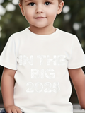 Men's T-Shirt In The Big 2023 Playful Urban Typography On White Cotton Shirt