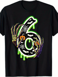 Men's T-Shirt Dripping Neon Green Halloween Skeletons And Spooky Six