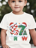 Men's T-Shirt Festive Candy Canes And Christmas Tree Crew Shirt