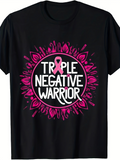 Men's T-Shirt Triple Negative Warrior Pink Petals Sunburst With Ribbon In Center