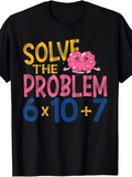 Men's T-Shirt Solve The Problem With Pink Frosted Donut And Math Numbers Equation
