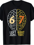 Men's T-Shirt Left Right Brain Graphic With Number Seven And Six