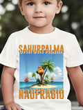 Men's T-Shirt Tropical Island With Palm Trees And Lonely Capybara Scene