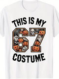 Men's T-Shirt This Is My Costume With Pumpkins Skulls And Spider Webs Sixty Seven
