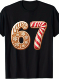 Men's T-Shirt Gingerbread and Candy Cane Winter Festive Number