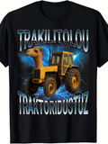 Men's T-Shirt Trakilitolou Traktoridustuz Surreal Yellow Tractor With Animal Head