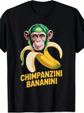 Men's T-Shirt Chimpanzini Bananini With Yellow Bananas And Playful Cartoon Chimpanzee Face