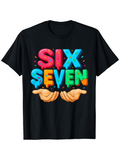 Men's T-Shirt Colorful Confetti Sprinkles With Raised Open Hands Six Seven