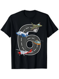 Men's T-Shirt Whimsical Planes Flying Around Runway Number Six