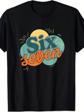 Men's T-Shirt Playful Colorful Lettering Six And Seven Surrounded By Decorative Doodles