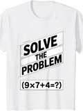 Men's T-Shirt Solve The Problem Bold Modern Typography With Math Equation Design T Shirt