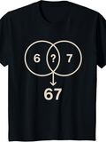 Men's T-Shirt Funny Math Puzzle With Question Mark Between Overlapping Circles Diagram
