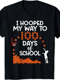 Men's T-Shirt I Hooped My Way To One Hundred Days Of School With Basketball Arc