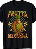 Men's T-Shirt Humorous Pineapple Body With Cartoon Jungle Orangutan
