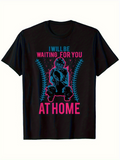 Men's T-Shirt I Will Be Waiting For You At Home Surrounded By Neon Colors And Dramatic Home Plate Baseball Catcher