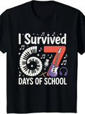 Men's T-Shirt I Survived Musical Instruments With Headphones And Notes Guitar