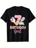 Men's T-Shirt Birthday Girl With Ice Cream Cones Colorful Sprinkles And Playful Food Truck
