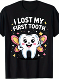 Men's T-Shirt I Lost My First Tooth Smiling Tooth Fairy With Colorful Wings