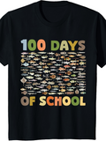 Men's T-Shirt 100 Days Of School Colorful Assorted Tropical Sea Fish Pattern Underwater Fish
