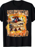 Men's T-Shirt Chill Scene With Couch Wearing Sombrero Surrounded By Cacti Hungry Hippopotamus