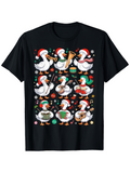 Men's T-Shirt Ducks Wearing Santa Hats Playing Festive Musical Instruments Drums And Trumpets