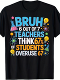Men's T-Shirt Bruh Science Joke With Colorful Beakers And Lightbulb Elements Teachers