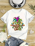 Men's T-Shirt Mardi Gras Festive Colorful Mask With Glitter Accents Crowning Carnival