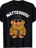 Men's T-Shirt Matteooooo Cartoon Hairy Creature With Sunglasses Tie And Top Hat Troll