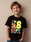 Men's T-Shirt Im Eight Capybara With Birthday Hat Among Confetti And Cake
