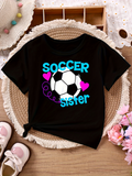 Men's T-Shirt Soccer Sister With Cute Hearts And Playful Whistle Soccer Ball