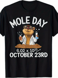 Men's T-Shirt Mole Day Science Chemist Holding Beaker Under October Date Mole