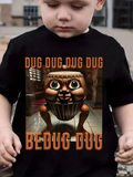 Men's T-Shirt Dug Dug Bedug Dug Quirky Cartoon Creature With Big Eyes In Dimly Lit Urban Room