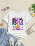 Men's T-Shirt Big Sister Text With Colorful Painted Lettering And Pink Arrows Shirt