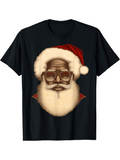 Men's T-Shirt Retro Christmas Glasses With Hipster Santa Claus Face