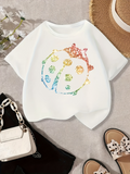 Men's T-Shirt Rainbow Gradient Sparkling Dots With Crown Accented Ladybug