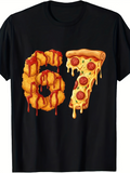 Men's T-Shirt Crispy Fried Chicken And Melting Cheese Pepperoni Pizza Number