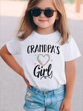 Men's T-Shirt Grandpas Girl With Watercolor Floral Heart And Whimsical Accents Text