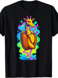 Men's T-Shirt Colorful Abstract Surreal Fantasy Hot Dog Giraffe Illustration