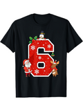 Men's T-Shirt Playful Christmas Snowflakes With Cheerful Santa And Friendly Reindeer Number