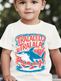 Men's T-Shirt Tralalelo Tralala Energetic Blue Shark With Splashing Red Waves