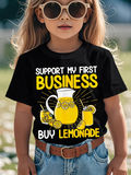 Men's T-Shirt Support My First Business Buy Lemonade With Bright Yellow Pitcher Surrounded By Cut Lemons And Sparkling Glasses Lemonade