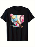 Men's T-Shirt Colorful Melting Ice Cream Cone With Paint Drips Under Sun